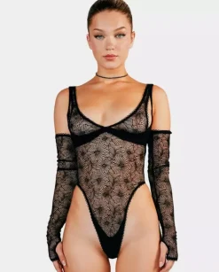Czarne koronkowe body Kate