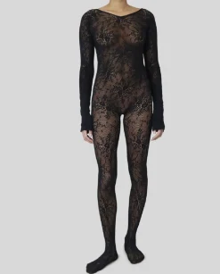 Czarne koronkowe body Rosa