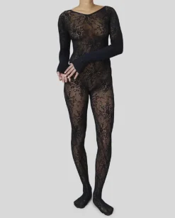Czarne koronkowe body Rosa