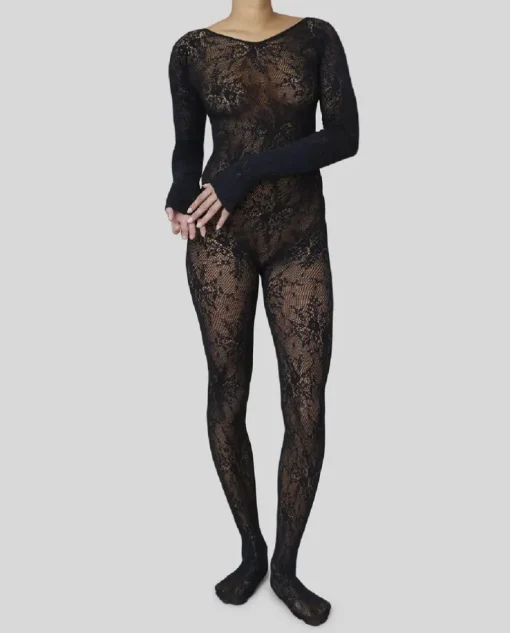 Czarne koronkowe body Rosa