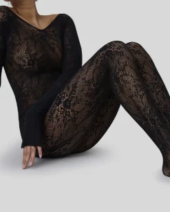 Czarne koronkowe body Rosa