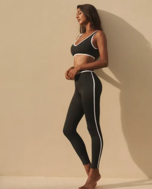 Czarne legginsy sportowe