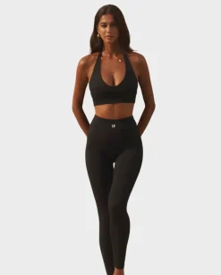 Czarne legginsy sportowe Leisure