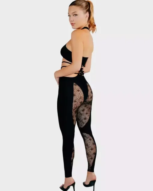 Czarne legginsy z koronką Kate