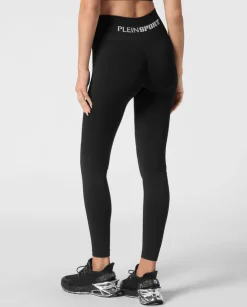Czarne legginsy z logo