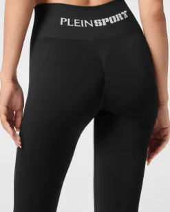 Czarne legginsy z logo