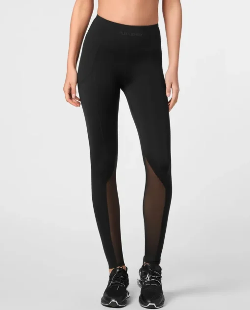 Czarne legginsy z siateczką