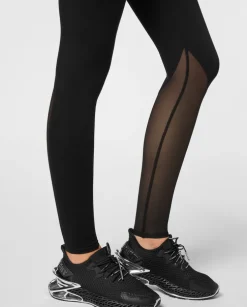 Czarne legginsy z siateczką