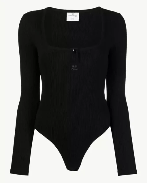 Czarne prążkowane body