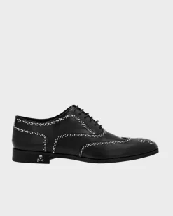 Czarne skórzane buty Gothic