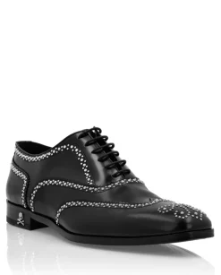 Czarne skórzane buty Gothic