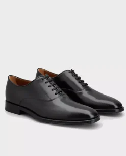 Czarne skórzane buty oxford