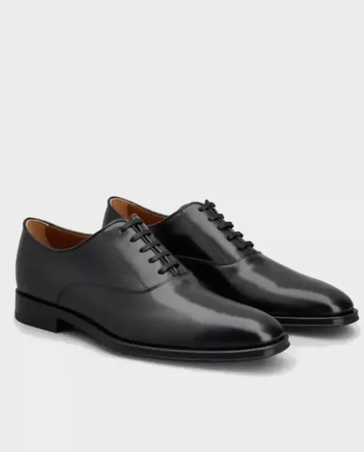 Czarne skórzane buty oxford