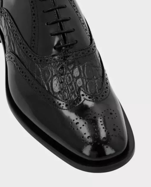 Czarne skórzane derby Skull&Bones
