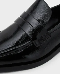 Czarne skórzane loafersy Alexa