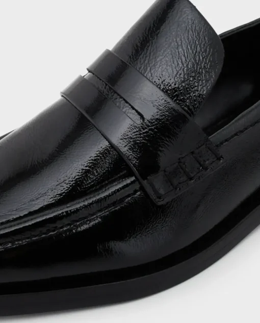 Czarne skórzane loafersy Alexa