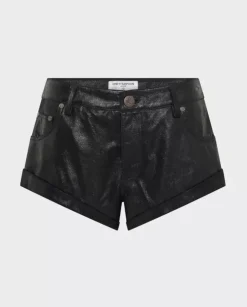 Czarne skórzane shorty