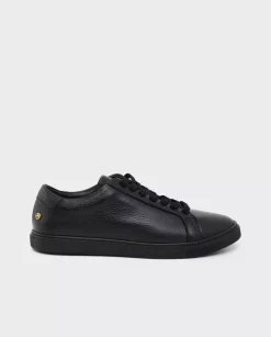 Czarne skórzane sneakersy