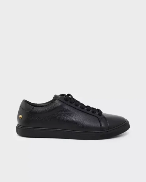Czarne skórzane sneakersy