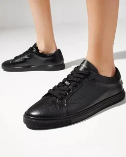 Czarne skórzane sneakersy