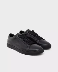 Czarne skórzane sneakersy