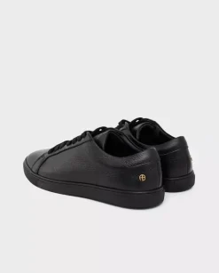 Czarne skórzane sneakersy
