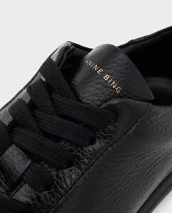 Czarne skórzane sneakersy