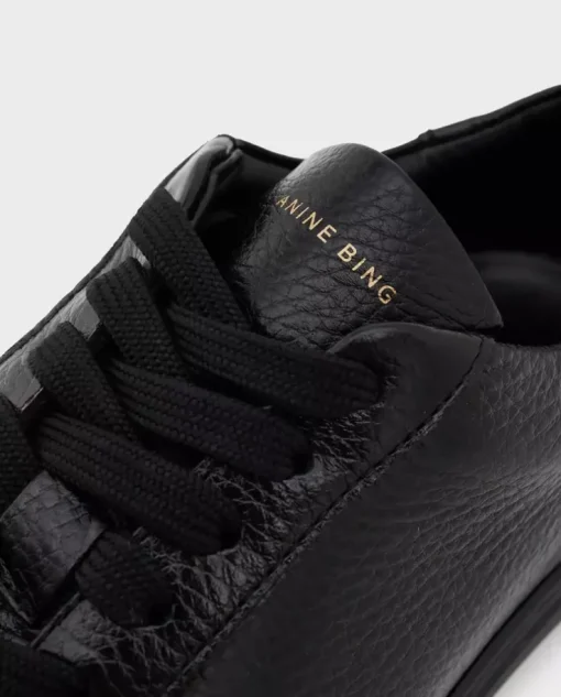 Czarne skórzane sneakersy