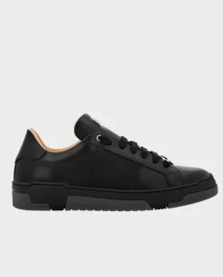 Czarne skórzane sneakersy
