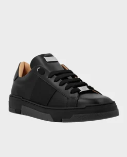Czarne skórzane sneakersy