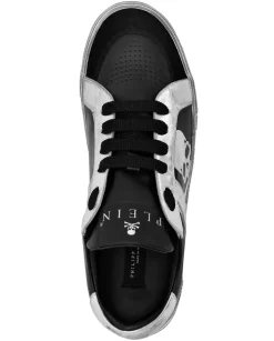 Czarne skórzane sneakersy z monogramem