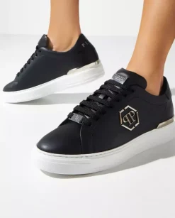 Czarne skórzane sneakersy Hexagon