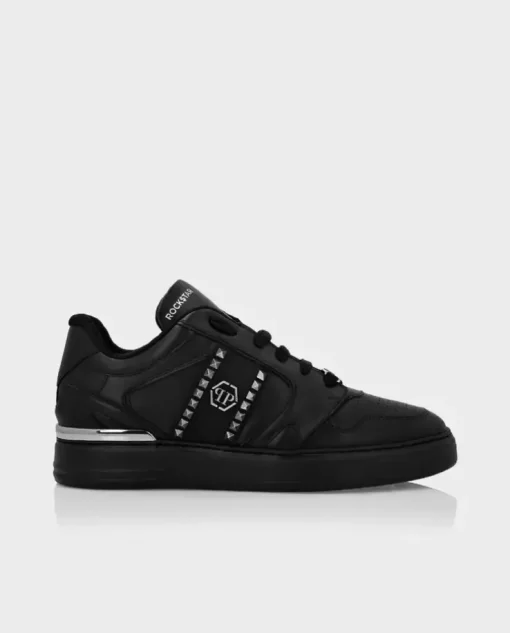 Czarne skórzane sneakersy Lo-Top Studs