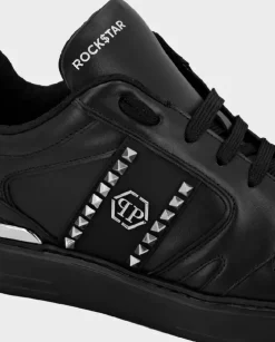 Czarne skórzane sneakersy Lo-Top Studs