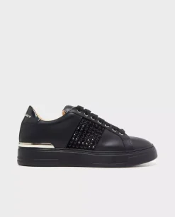 Czarne sneakersy Lo-Top z kryształami