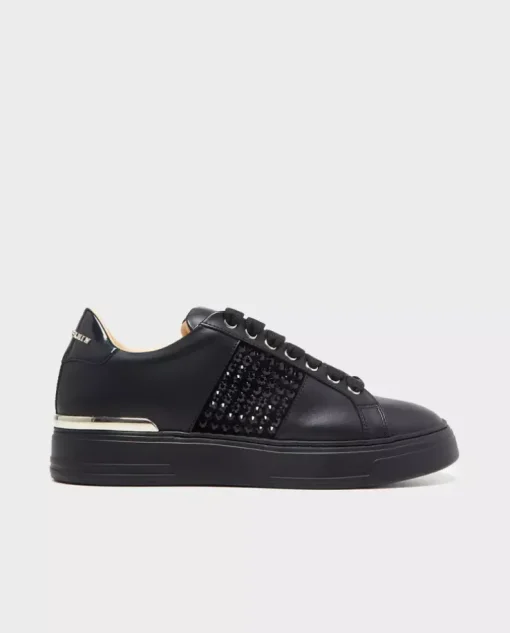 Czarne sneakersy Lo-Top z kryształami