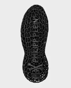 Czarne sneakersy Runner z egzotycznej skóry