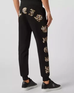 Czarne spodnie dresowe Paisley Gothic