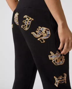 Czarne spodnie dresowe Paisley Gothic