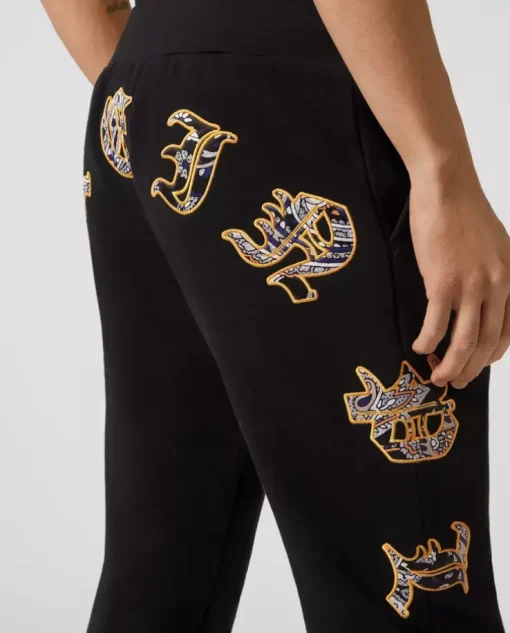 Czarne spodnie dresowe Paisley Gothic