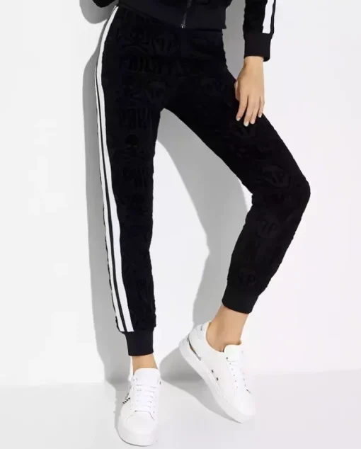 Czarne spodnie dresowe w monogram