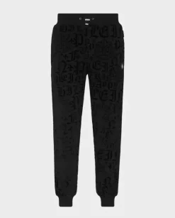 Czarne spodnie dresowe z monogramem