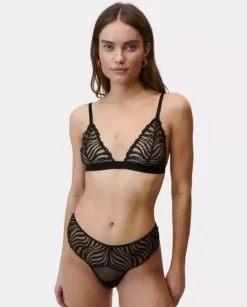 Czarne stringi Bliss Zebra