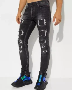 Czarno-szare jeansy Super Straight