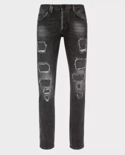 Czarno-szare jeansy Super Straight