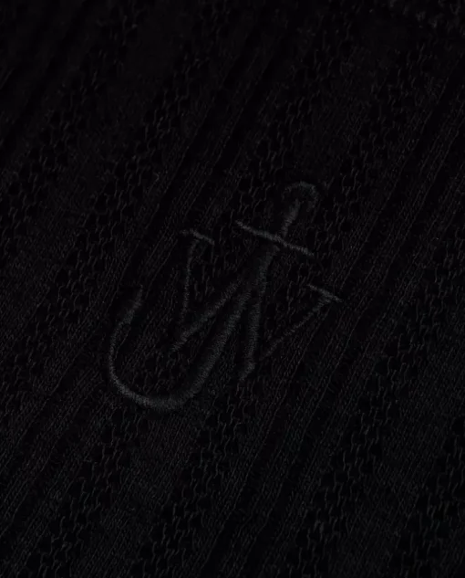 Czarny bawełniany top z logo