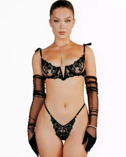 Czarny biustonosz Khloe V-shape