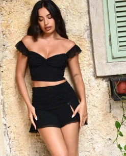 Czarny crop top Marion