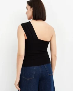 Czarny dzianinowy top