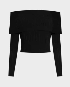Czarny dzianinowy top